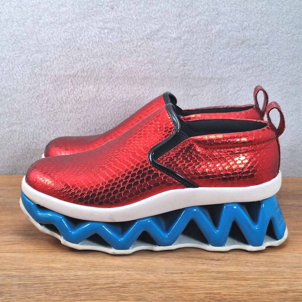 Marc by Marc Jacobs Ninja Wave Women's 7 EU 37 Platform Sneakers Red Snake Italy